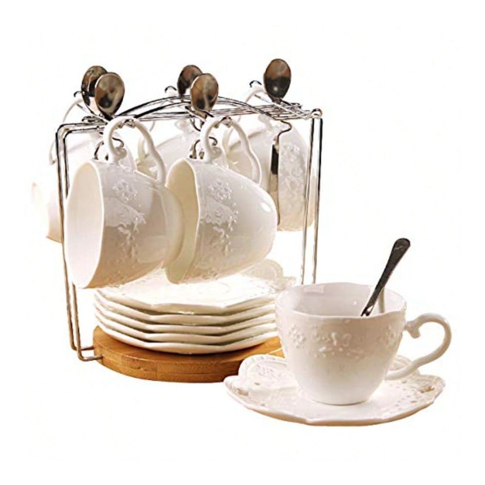 Morning Tea Coffee - White Porcelain 5OZ Tea Cup And