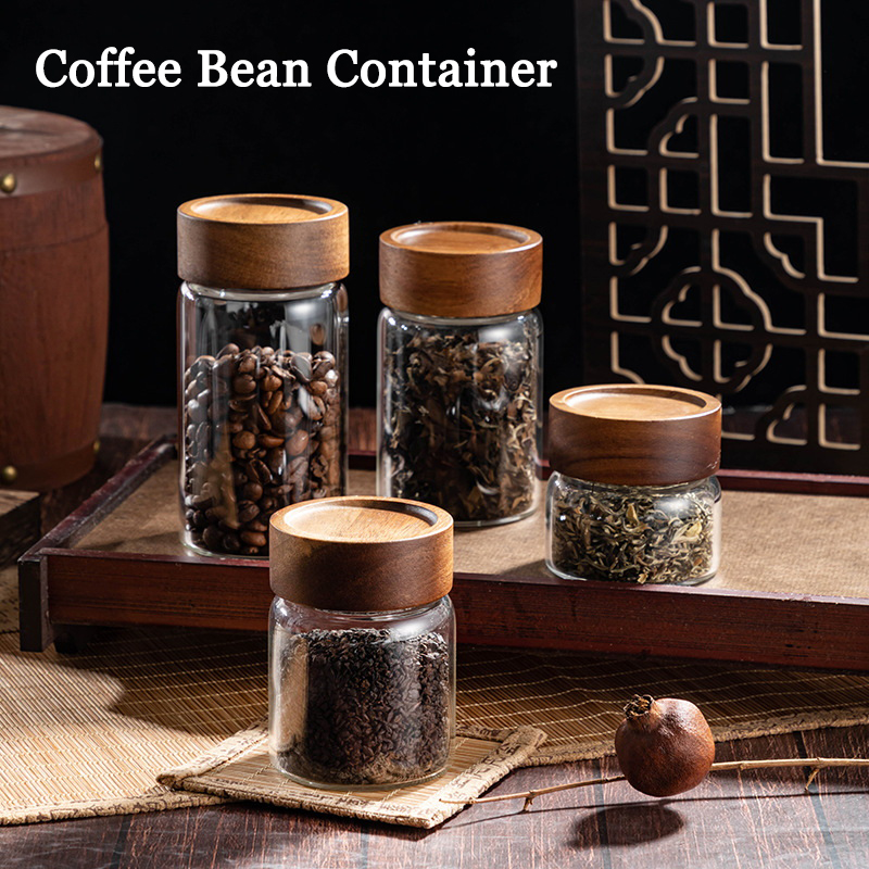 Coffee Tea Set - Coffee Beans Storage Container Tube Display