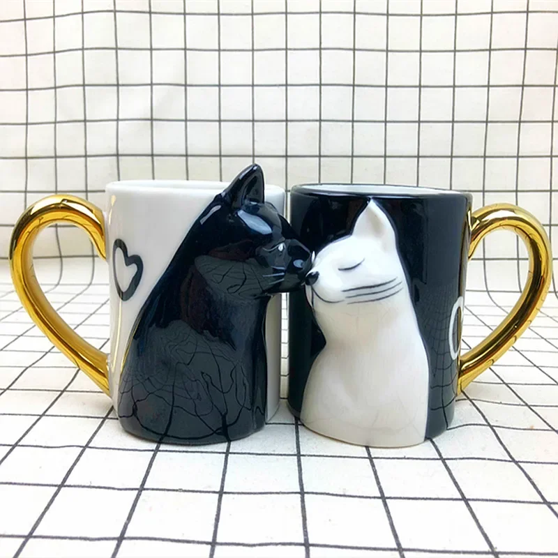 Morning Tea Coffee - 2pcs Luxury Kiss Cat Cups Couple