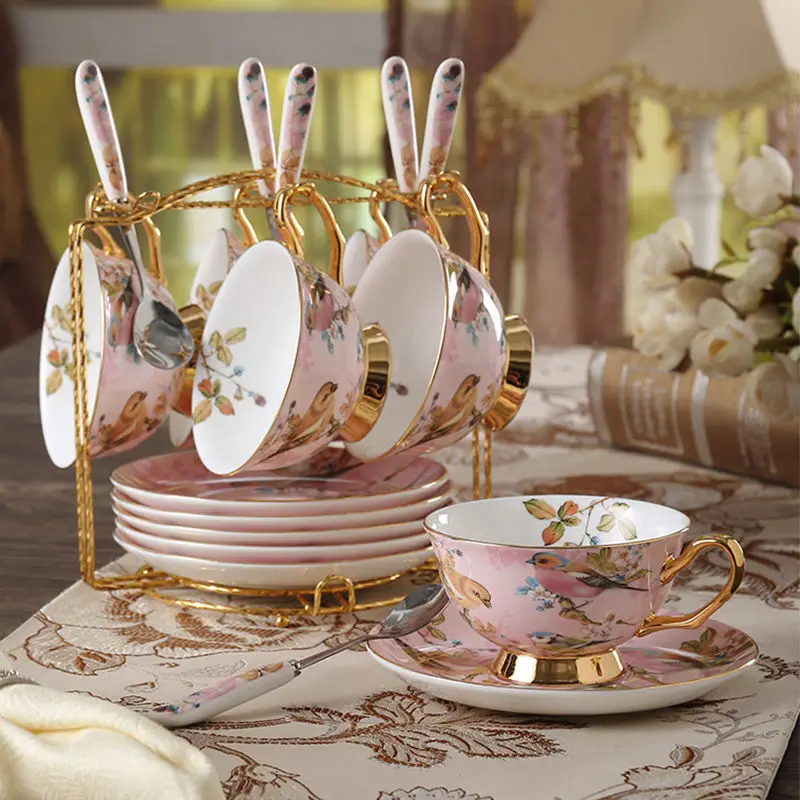 Coffee Tea Exchange - Bone china Coffee Cup Set Pink