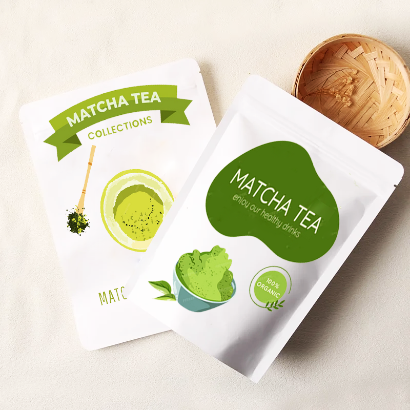 Coffee Tea House - Customized White Kraft Paper Ziplock Packaging