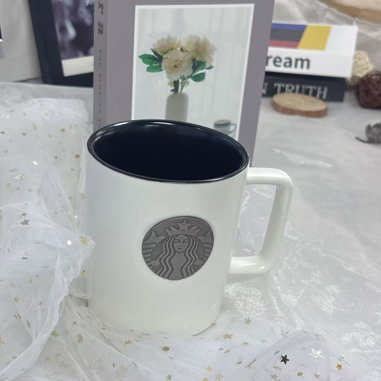 Starbucks 450ml Black and Whit - مراجعة Coffee Tea Logo وسعره