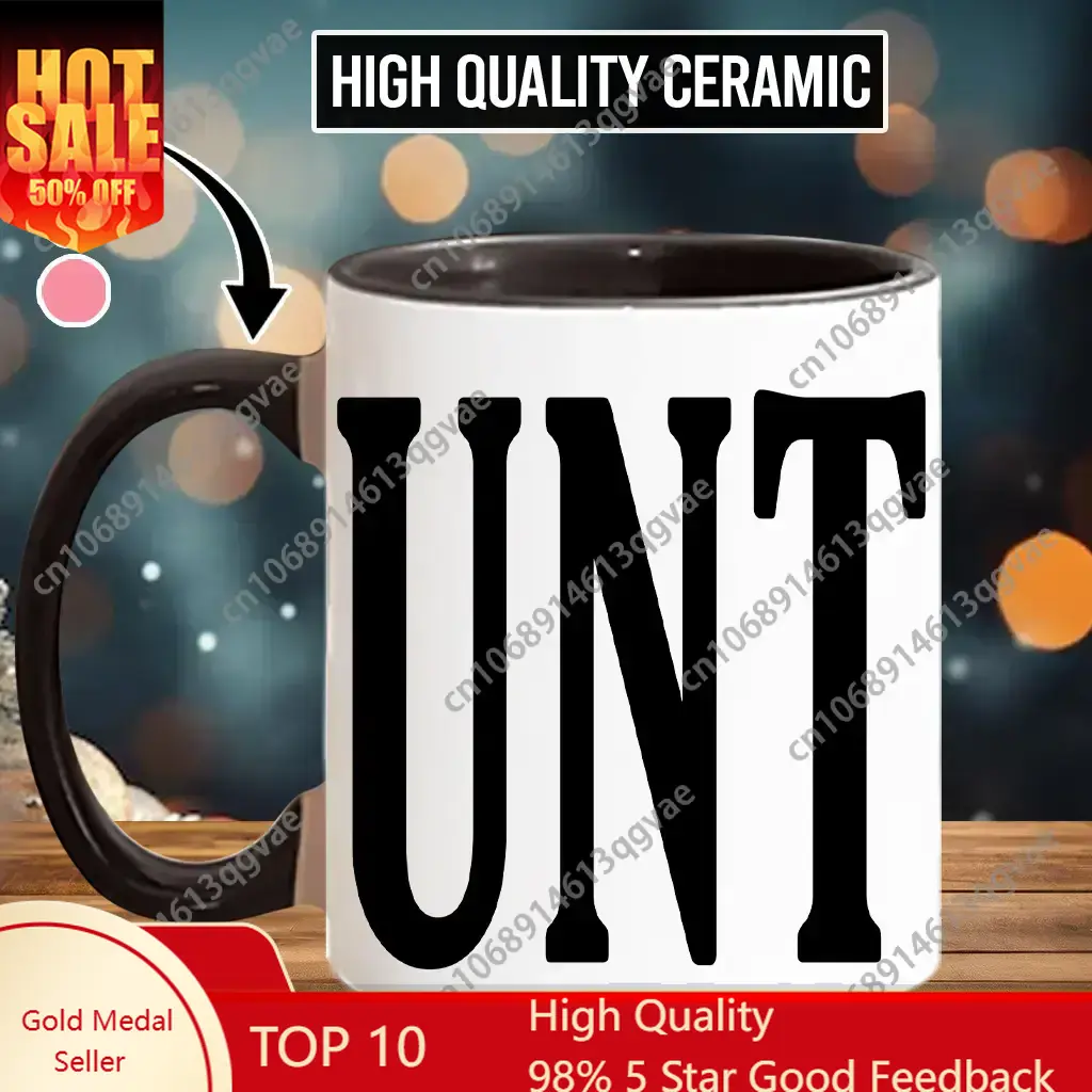 Funny UNT with handle Coffee M - مراجعة Coffee Tea Joke وسعره
