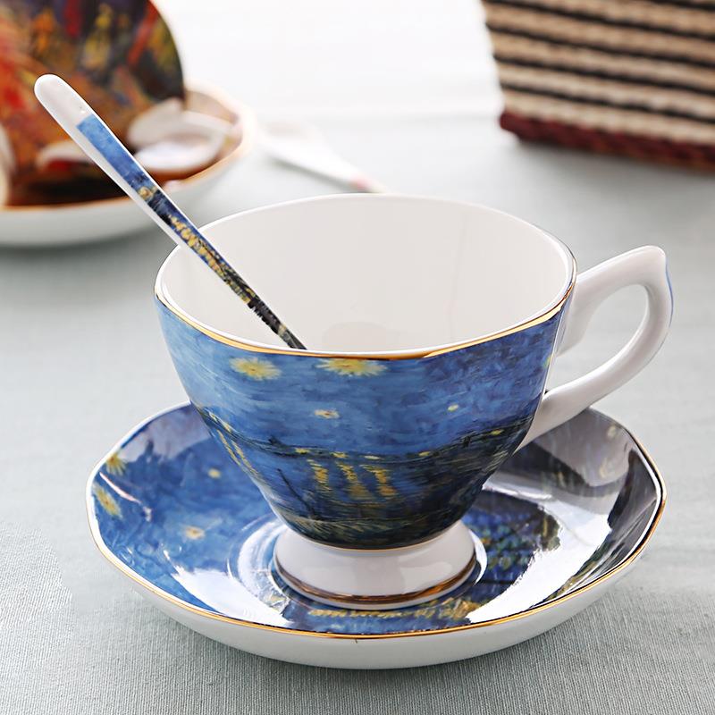 Van Gogh Starry Night European - مراجعة Coffee Tea Van وسعره