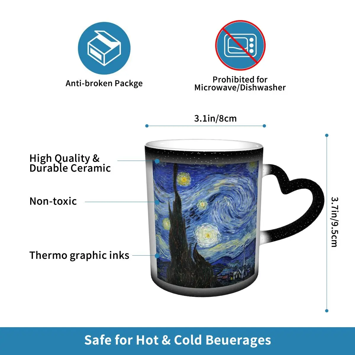 Van Gogh Mug Funny Ceramic Cof - مراجعة Coffee Tea Van وسعره