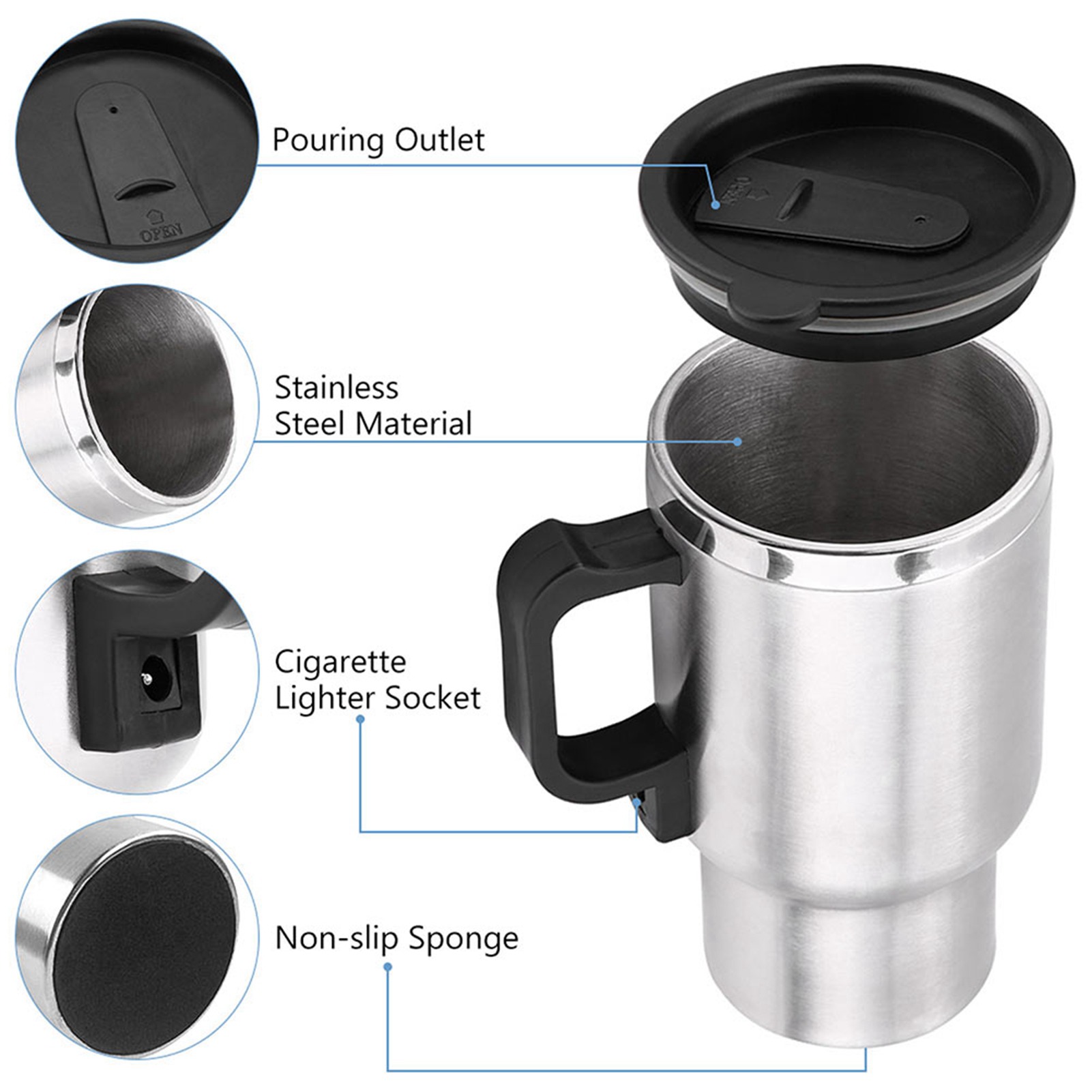 12V 450ml Electric Incar Stain - مراجعة Coffee Tea Exchange وسعره