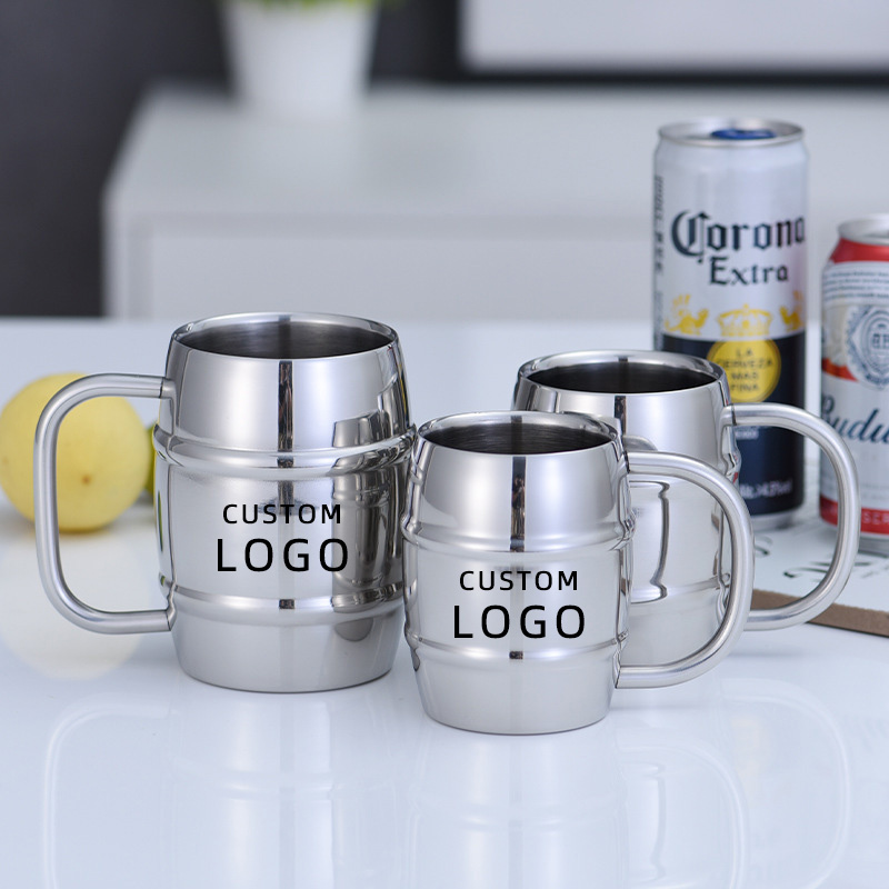 Stainless Steel Beer Cup Laser - مراجعة Coffee Tea Logo وسعره