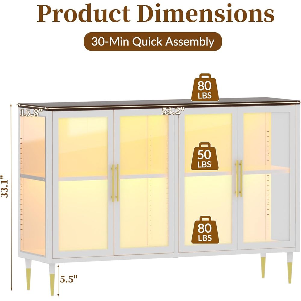 LED-Illuminated Glass Sideboar - مراجعة Coffee & Tea Restaurant وسعره