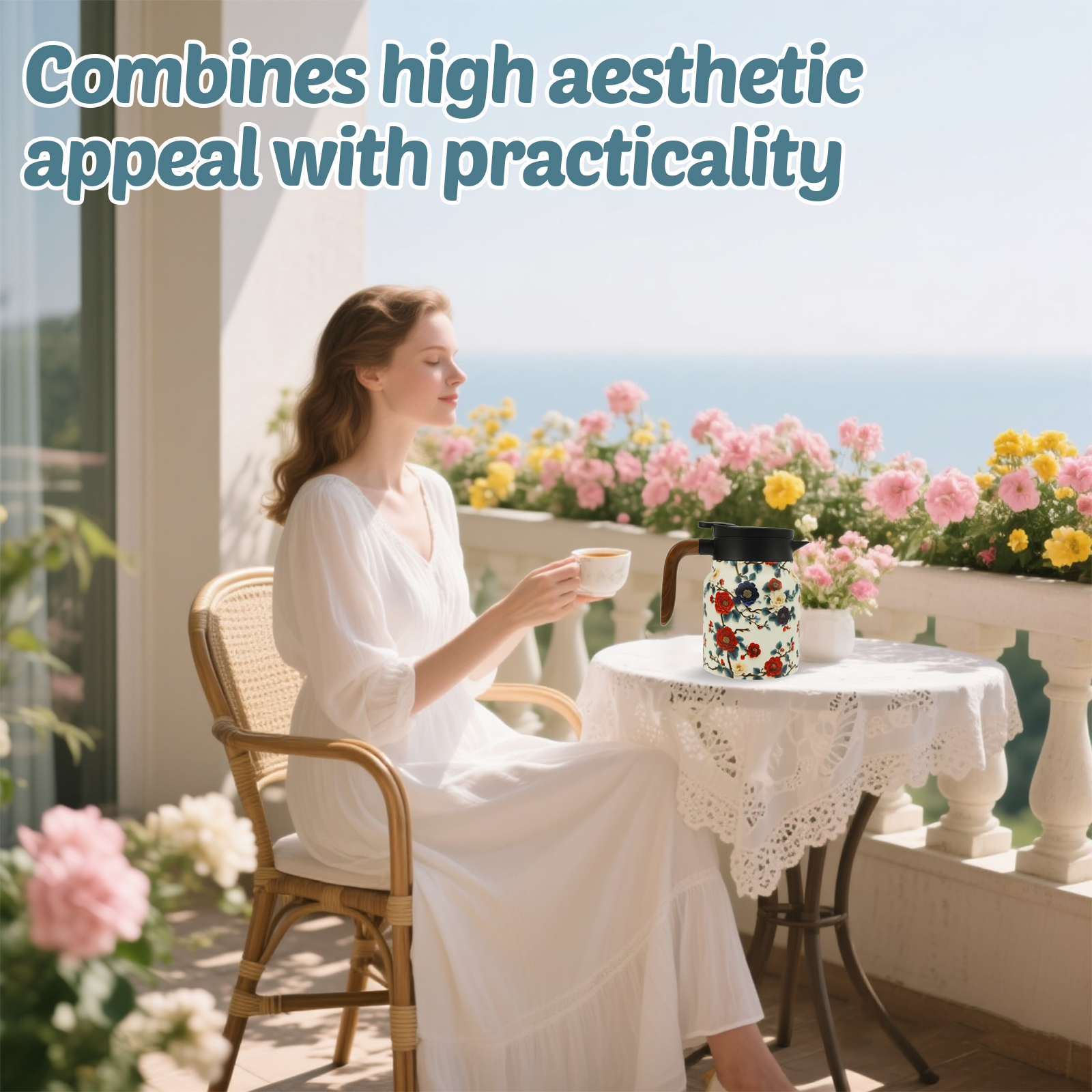 Vintage Floral Tea Thermos Sta - مراجعة Coffee Tea Exchange وسعره