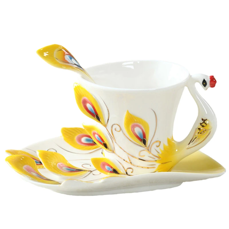 Ceramics Peacock Coffee Mug Cu - مراجعة Coffee Tea Difference وسعره