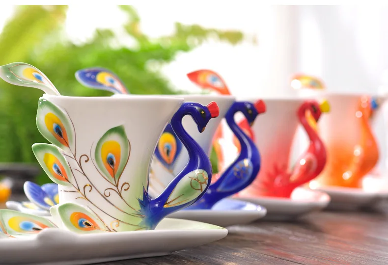Ceramics Peacock Coffee Mug Cu - مراجعة Coffee Tea Difference وسعره