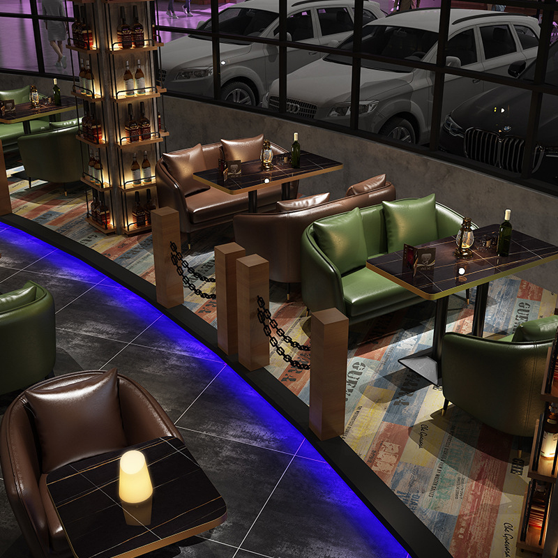 Retro Bar Double Sofa Booth, M - مراجعة Coffee Tea Lounge وسعره