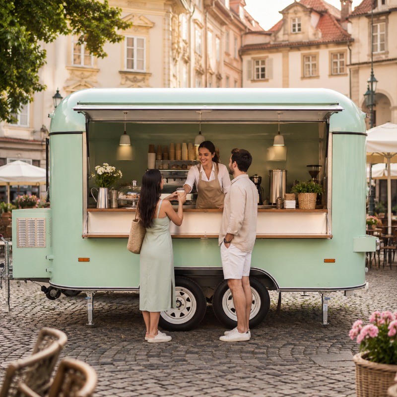Food Truck Trailer Street Cate - مراجعة Coffee Tea Van وسعره