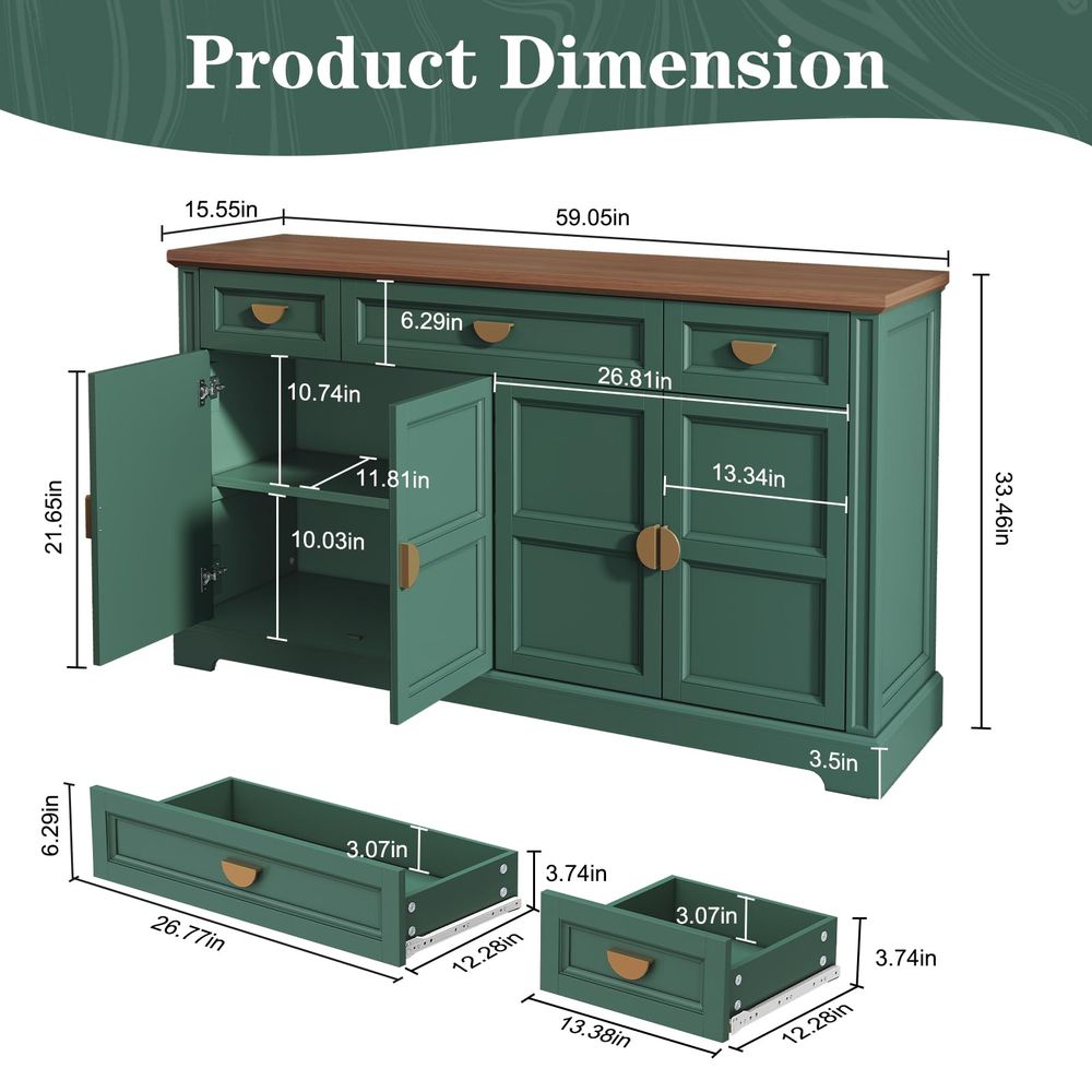 60 Large Buffet Sideboard Cabi - مراجعة Coffee & Tea Restaurant وسعره