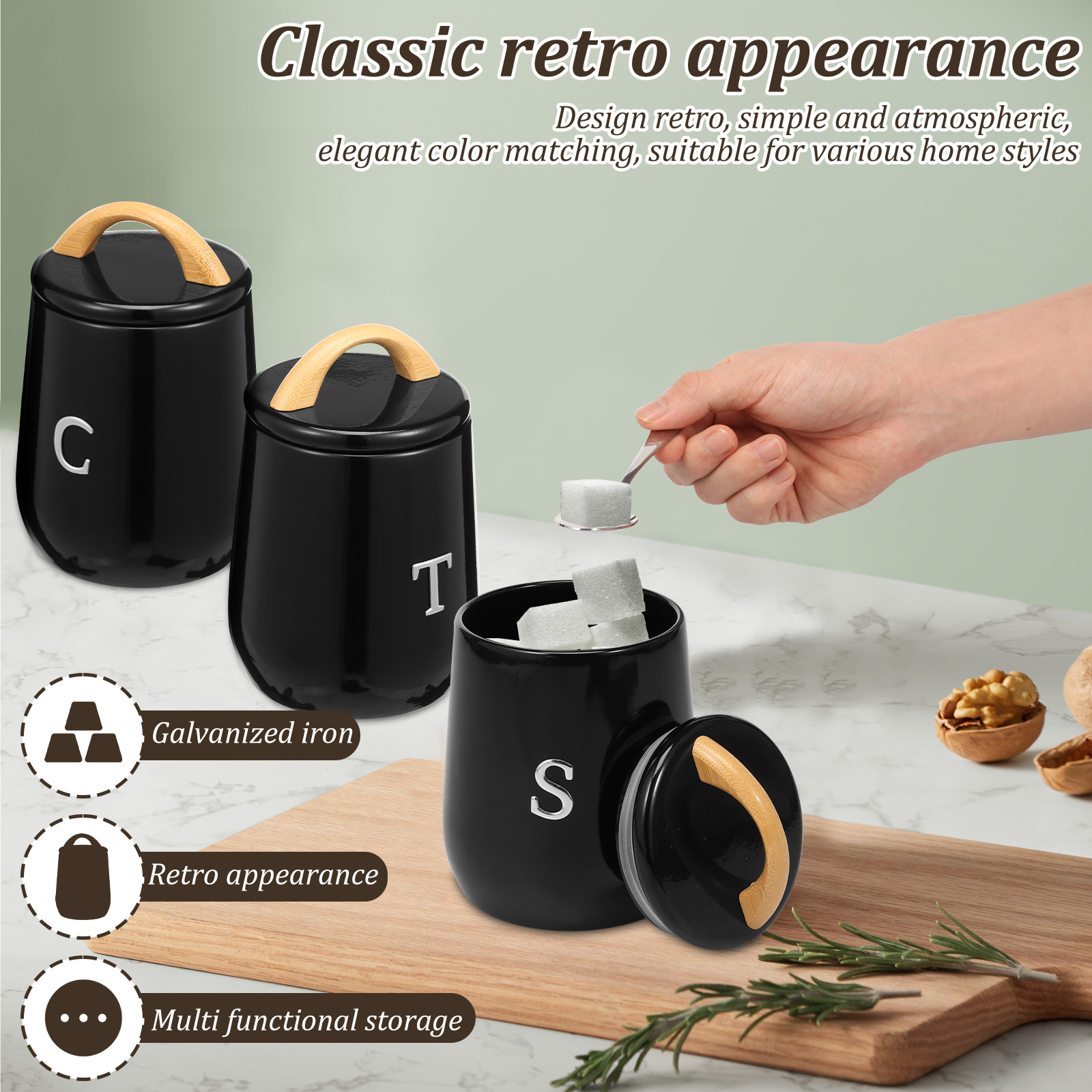 3Pcs Kitchen Storage Jar Tea S - مراجعة Coffee Tea Difference وسعره
