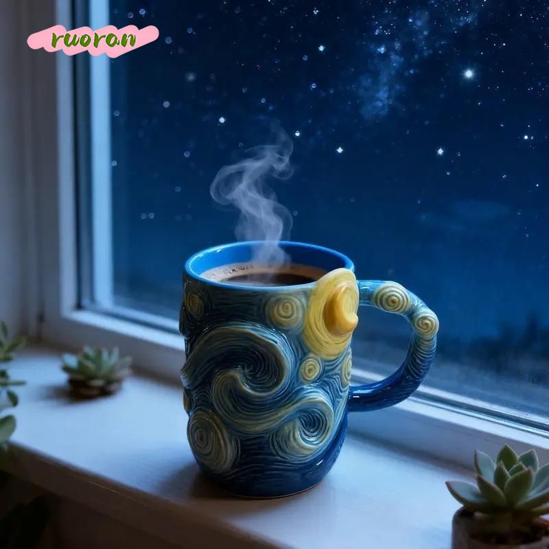 Van Gogh Starry Night Mug Crea - مراجعة Coffee Tea Van وسعره