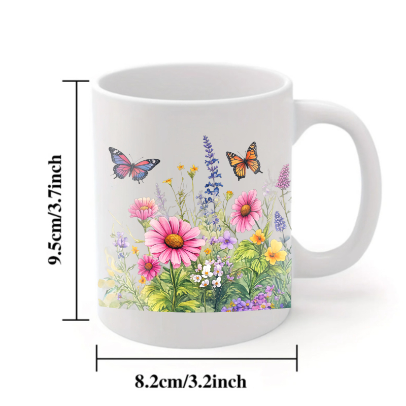 Ceramic cup white flower garde - مراجعة Coffee Tea For Garden وسعره