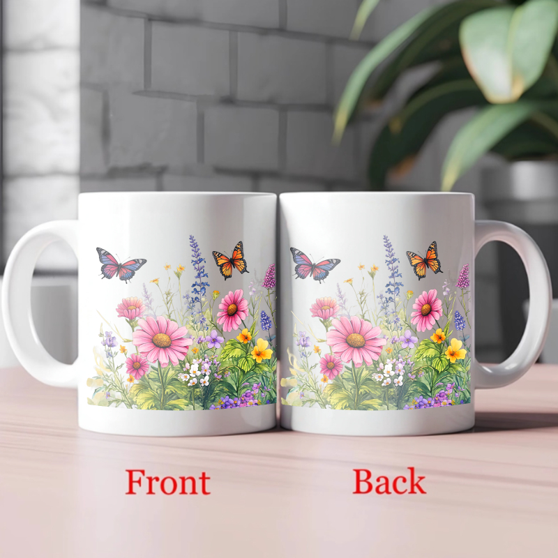 Ceramic cup white flower garde - مراجعة Coffee Tea For Garden وسعره