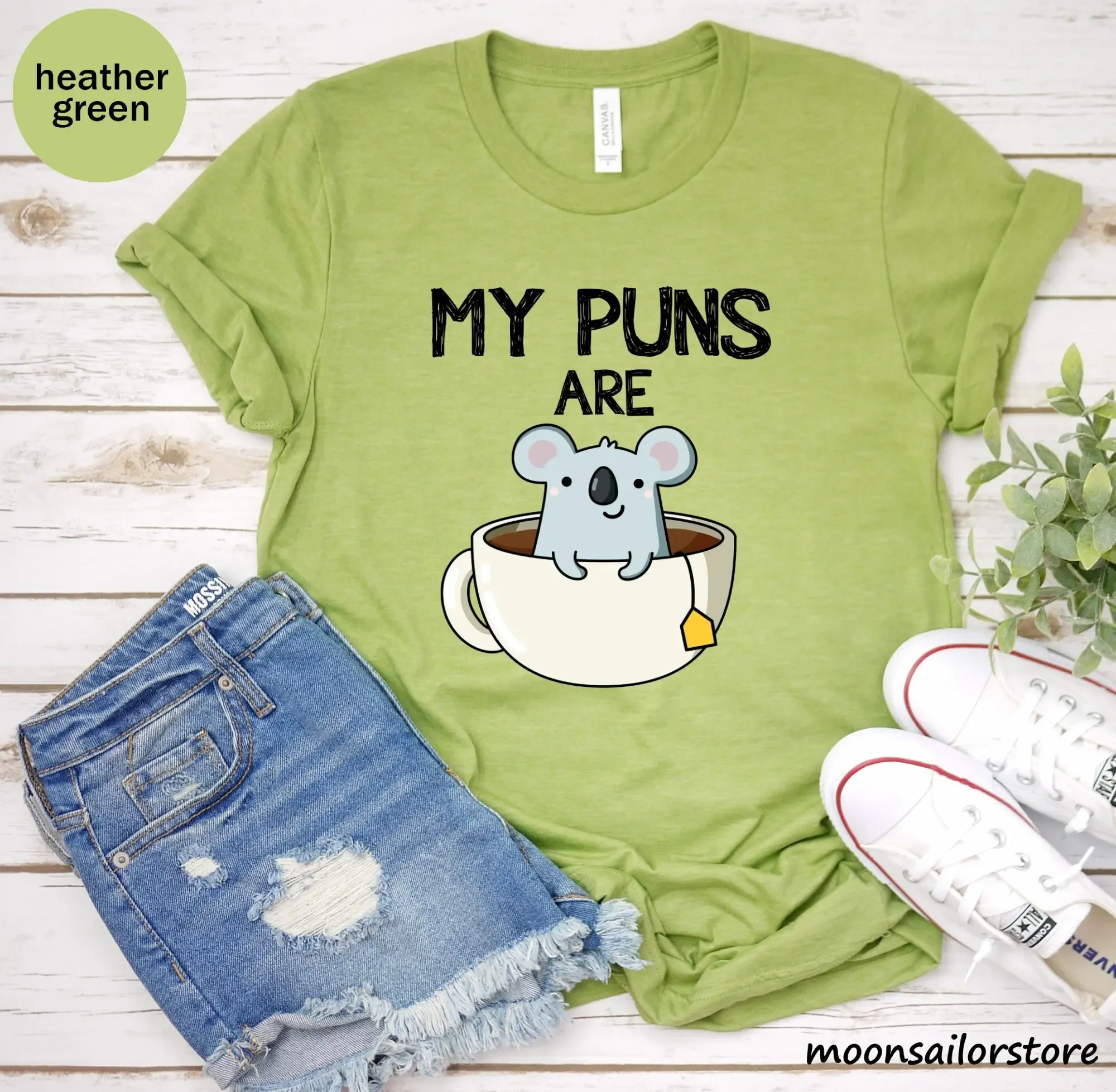 My Puns Are Koala Tea T Shirt  - مراجعة Coffee Tea Joke وسعره