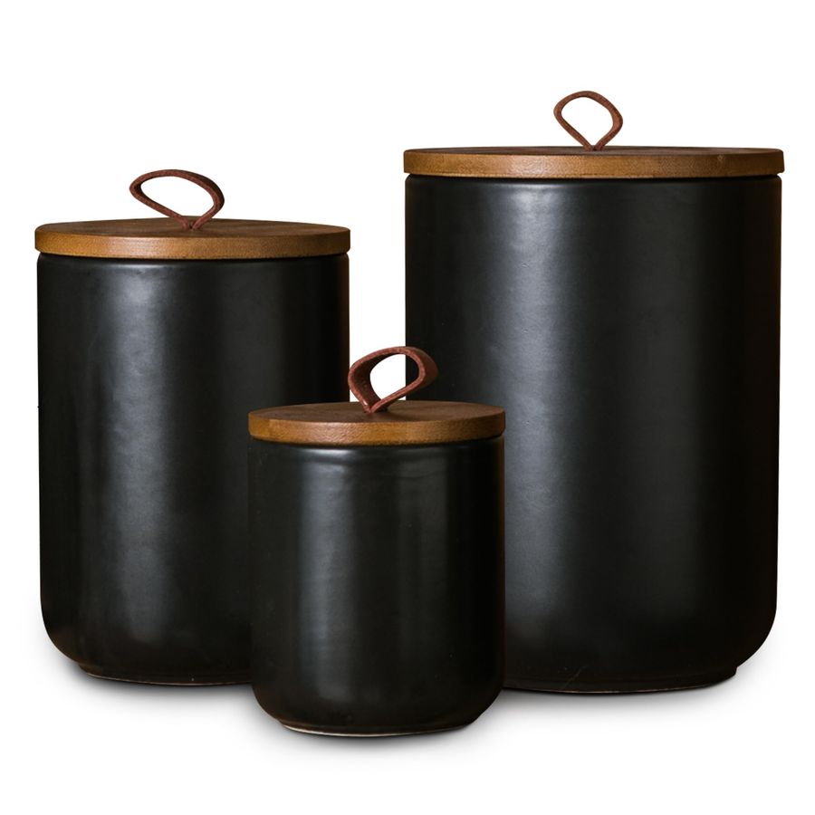 Black Ceramic Canister Set wit - مراجعة Coffee Tea Set وسعره