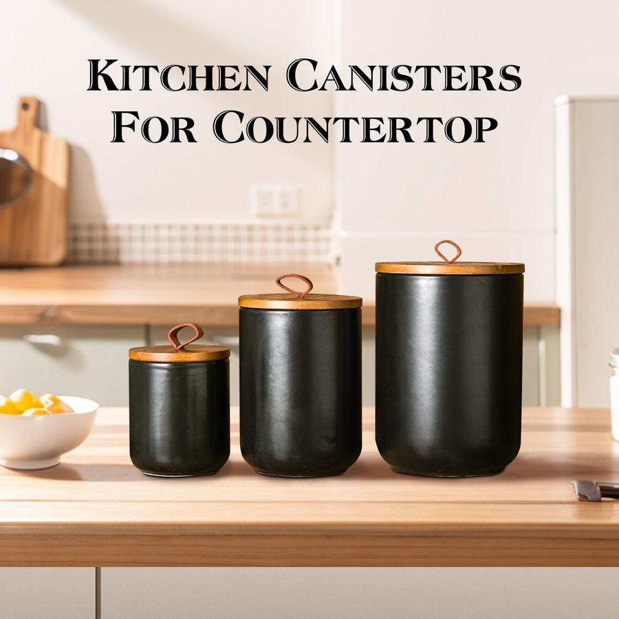 Black Ceramic Canister Set wit - مراجعة Coffee Tea Set وسعره