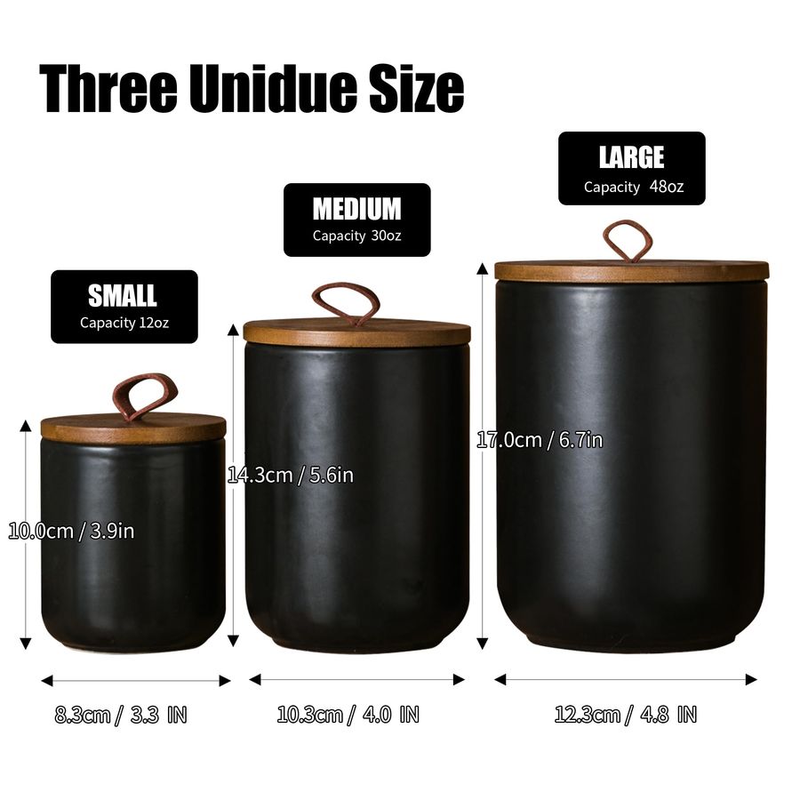 Black Ceramic Canister Set wit - مراجعة Coffee Tea Set وسعره