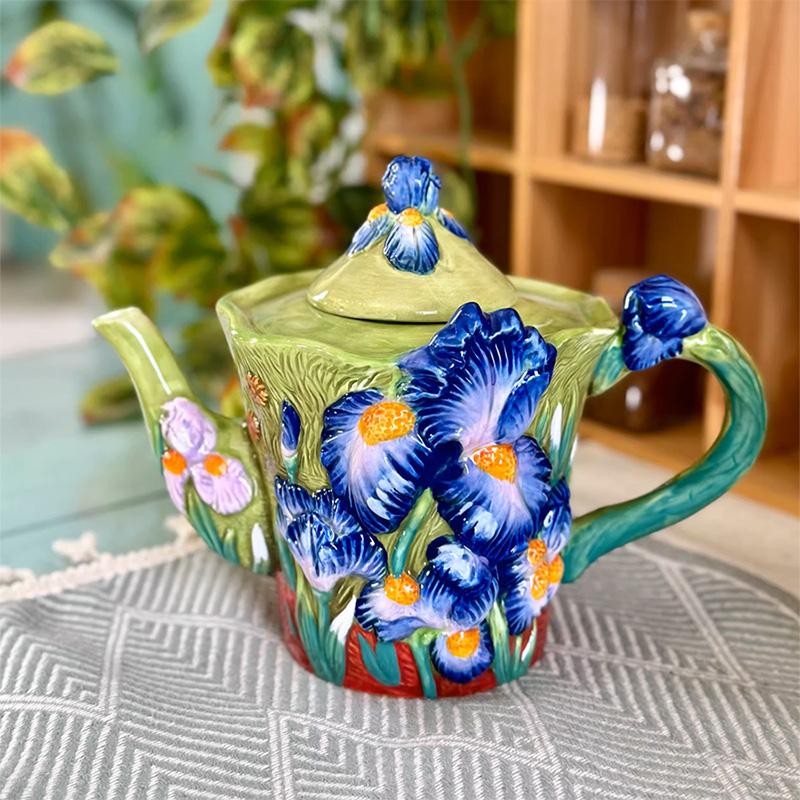 Creative Blue Floral Ceramic C - مراجعة Coffee Tea Van وسعره