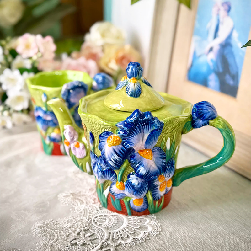 Creative Blue Floral Ceramic C - مراجعة Coffee Tea Van وسعره