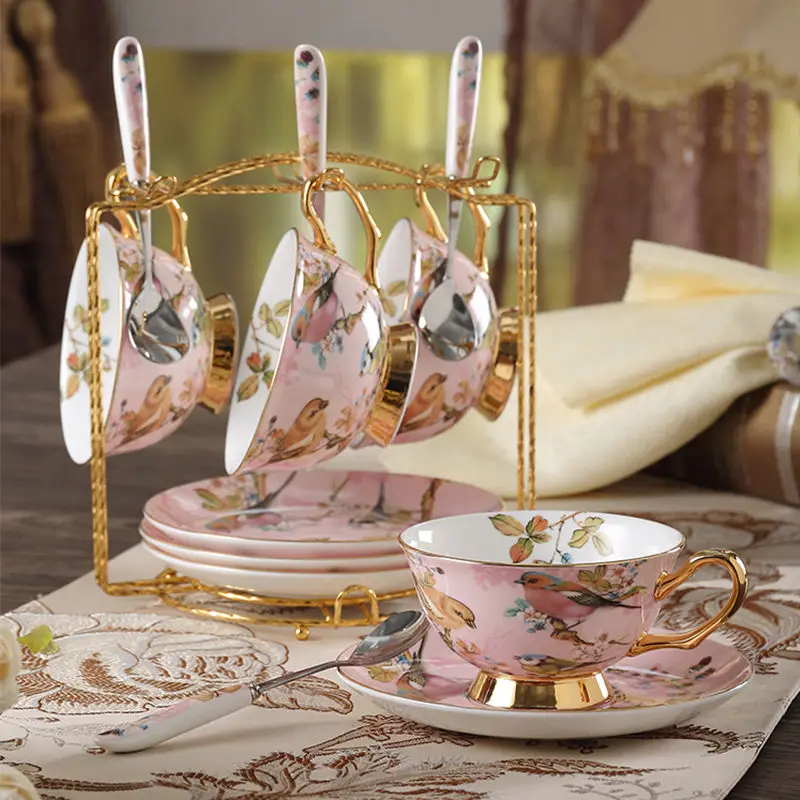 Bone china Coffee Cup Set Pink - مراجعة Coffee Tea Exchange وسعره