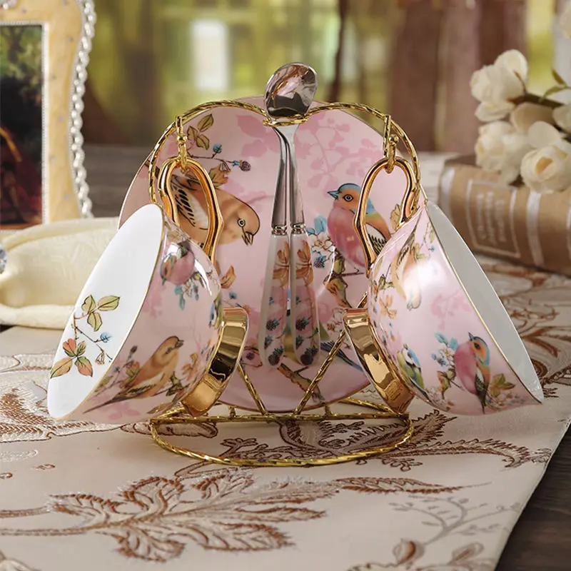 Bone china Coffee Cup Set Pink - مراجعة Coffee Tea Exchange وسعره