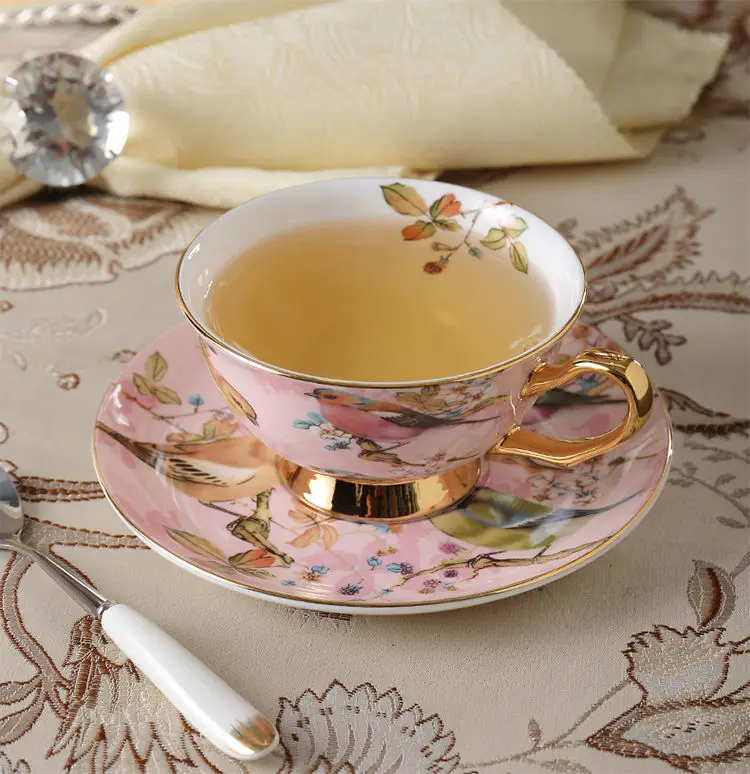 Bone china Coffee Cup Set Pink - مراجعة Coffee Tea Exchange وسعره