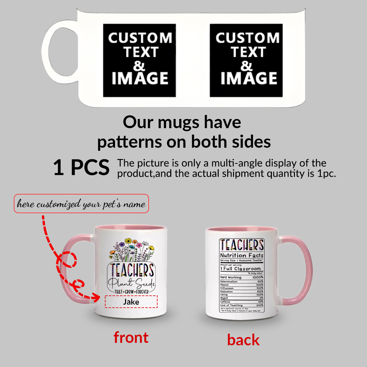 1pc Customize Name Personalise - مراجعة Coffee Tea Logo وسعره