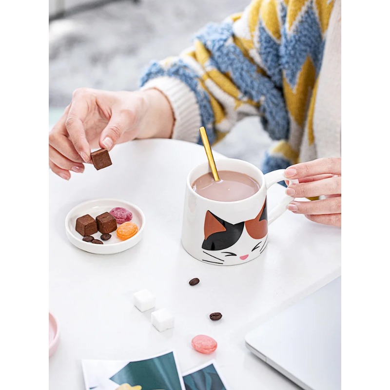 Cute Cat Ceramic Mug Cup Home  - مراجعة Coffee Tea Exchange وسعره