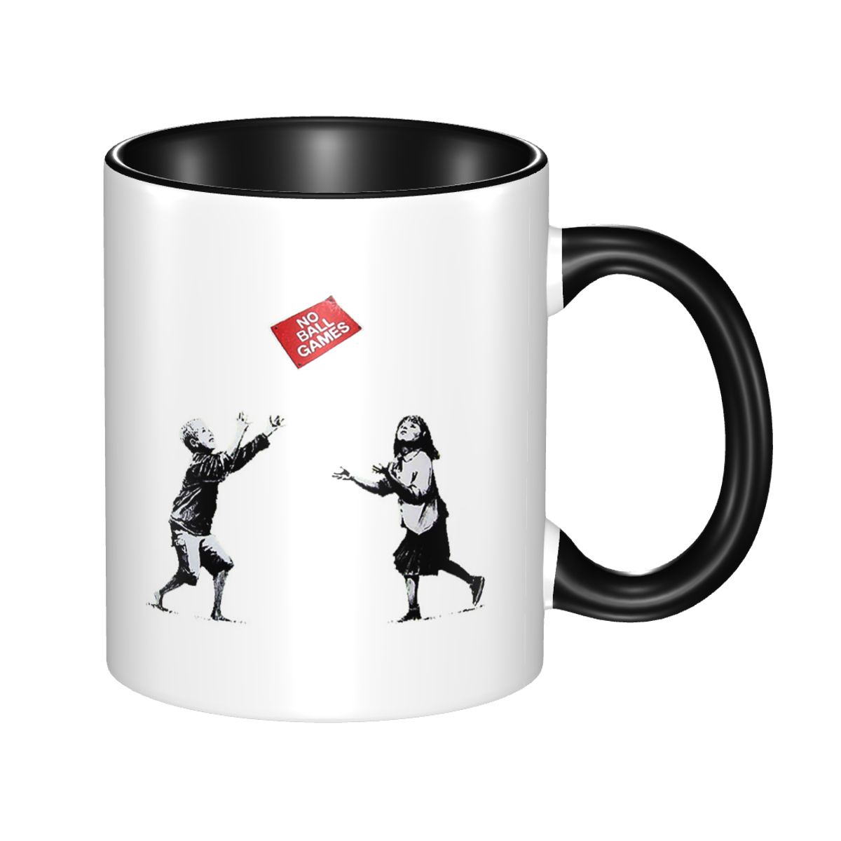 No Ball Games Banksy Mug Funny - مراجعة Coffee Tea Game وسعره