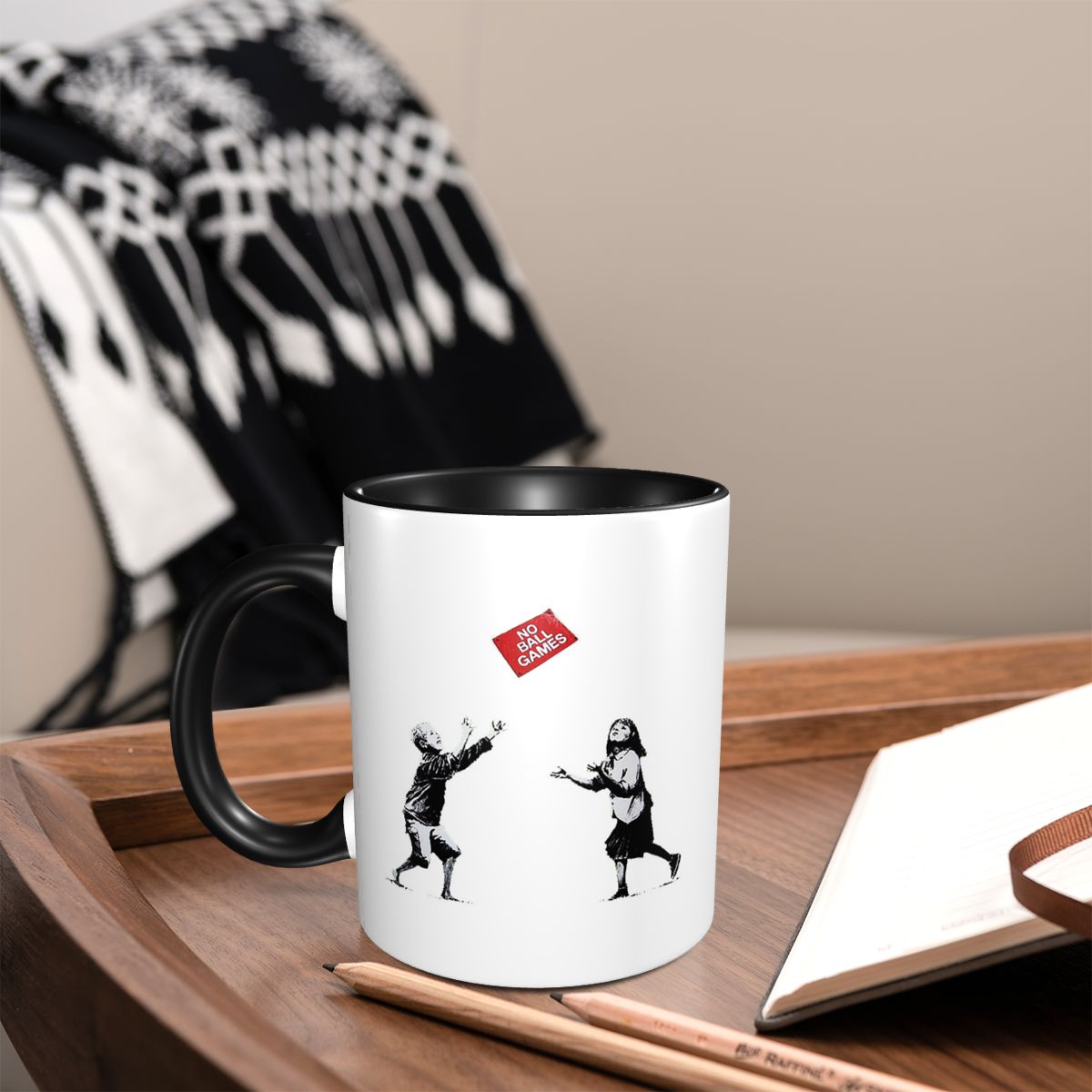 No Ball Games Banksy Mug Funny - مراجعة Coffee Tea Game وسعره