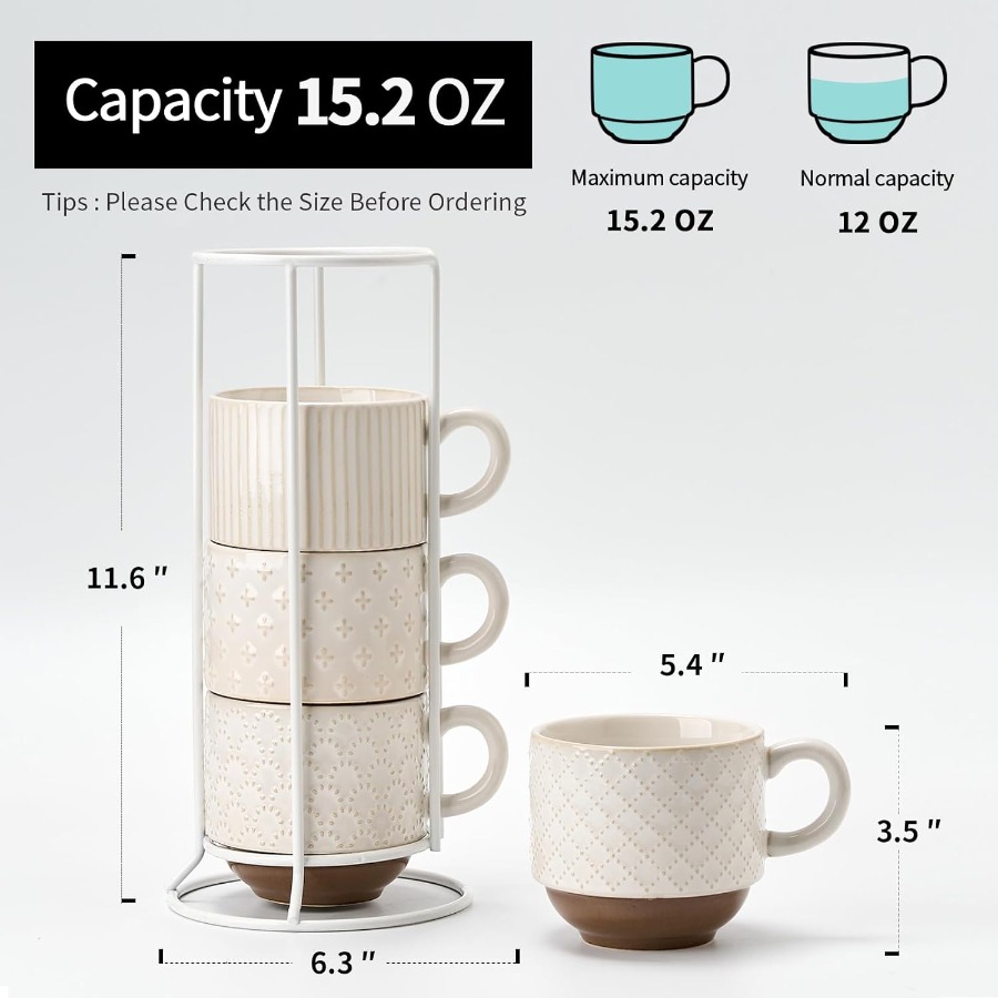 Large Ceramic Coffee Mug Set o - مراجعة Coffee Tea Difference وسعره
